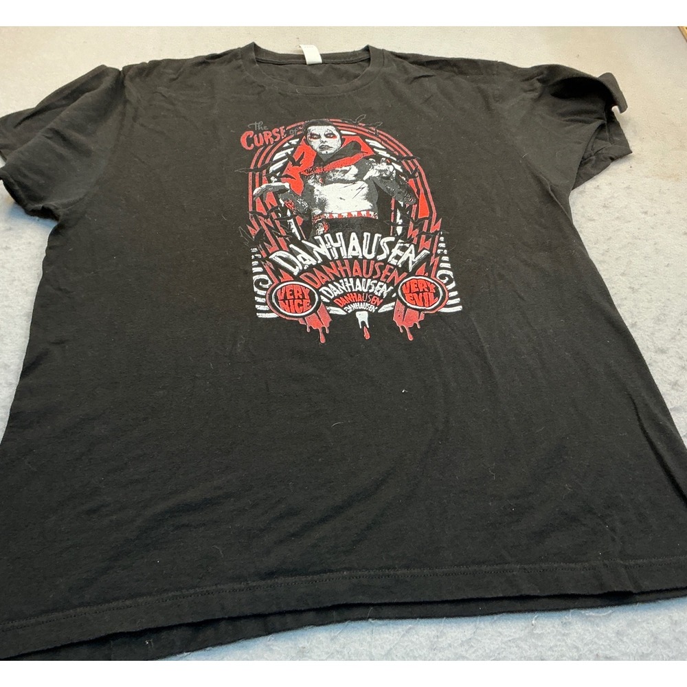 Tultex Danhausen Wrestling Shirt Very Nice Very Evil Graphic Tee Black Size XL